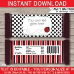 Ladybug Hershey Candy Bar Wrappers | Personalized Candy Bars   Free Printable Candy Bar Wrappers