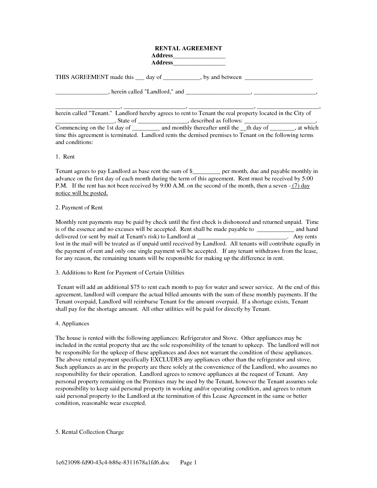 Landlord Lease Template - Tutlin.psstech.co - Free Printable Lease Agreement Forms