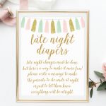 Late Night Diapers Game Baby Shower Games Printable Baby | Etsy   Late Night Diaper Sign Free Printable