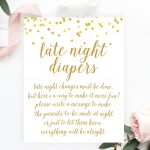 Late Night Diapers Game Sign 8X10 Printable Baby Shower | Etsy   Late Night Diaper Sign Free Printable