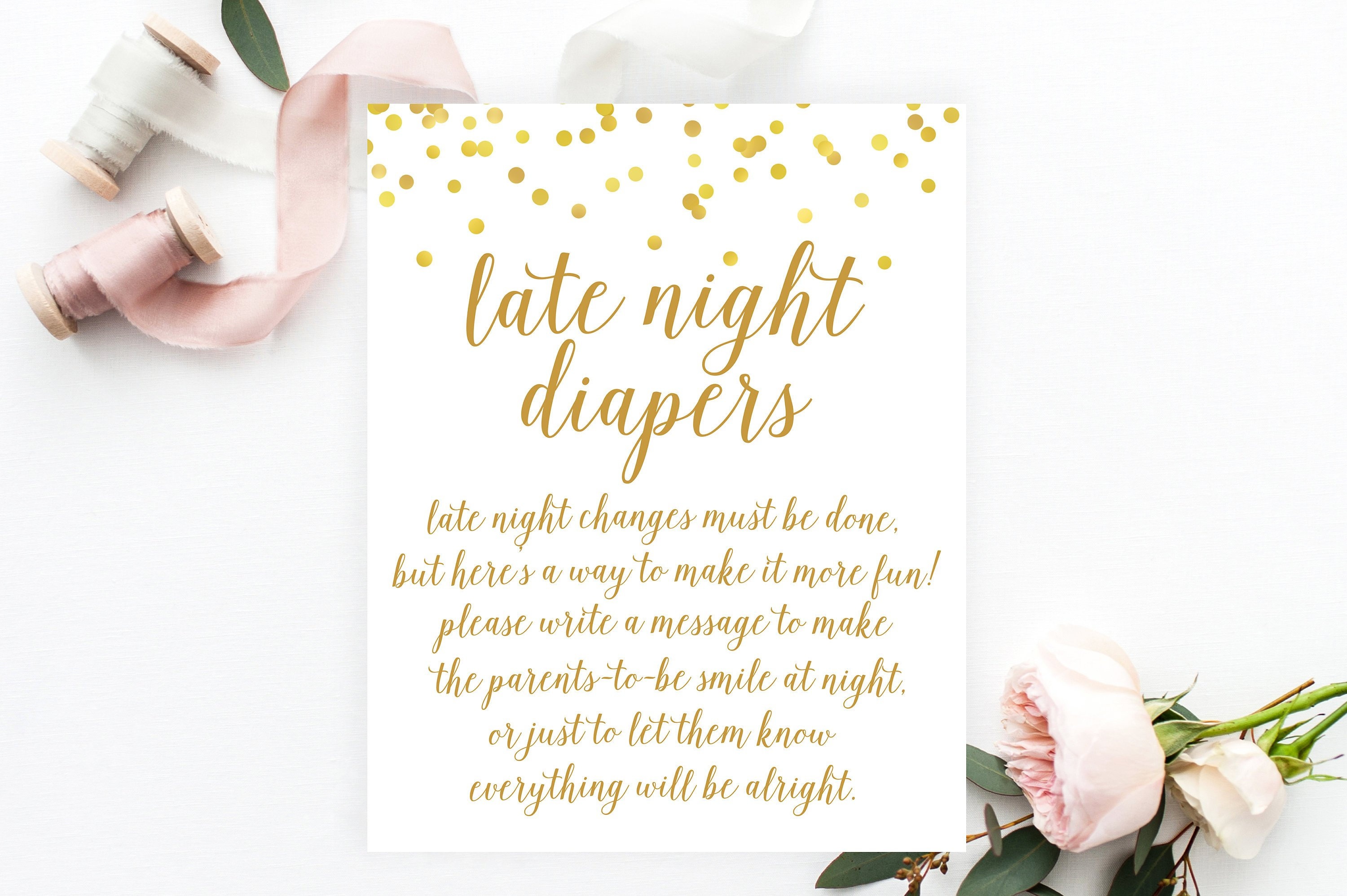 Late Night Diapers Game Sign 8X10 Printable Baby Shower | Etsy - Late Night Diaper Sign Free Printable