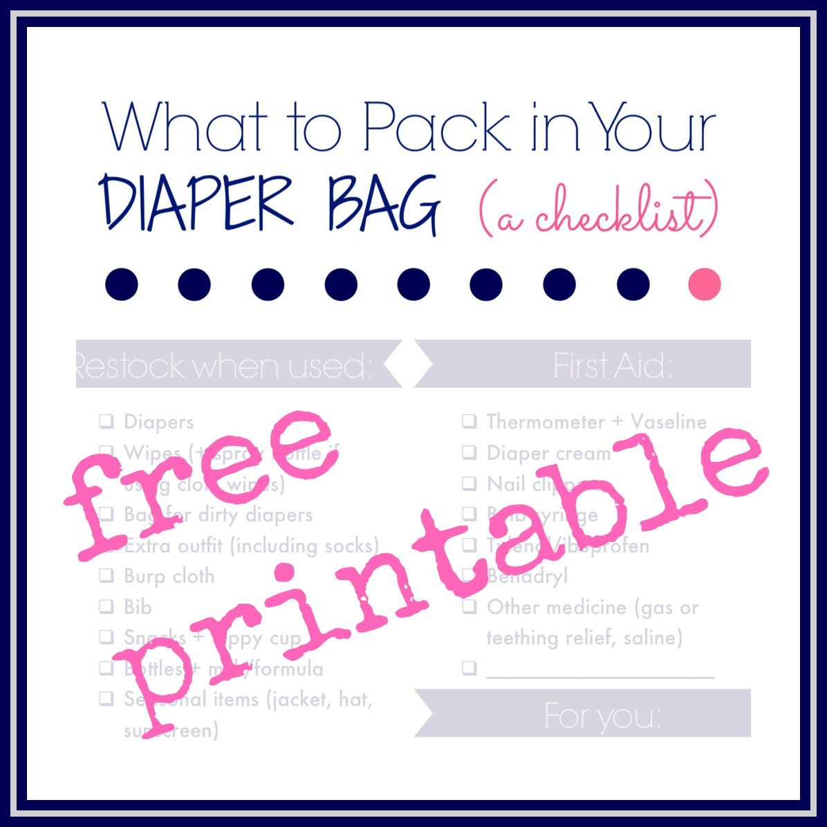 Laura&amp;#039;s Plans: What To Pack In You Diaper Bag: A Free Printable - What&amp;amp;#039;s In The Diaper Bag Game Free Printable