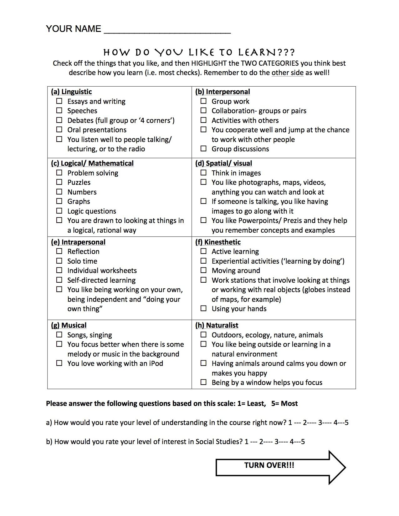 Music That Is The Question Freebie Needs Survey As Seen On Fifth 