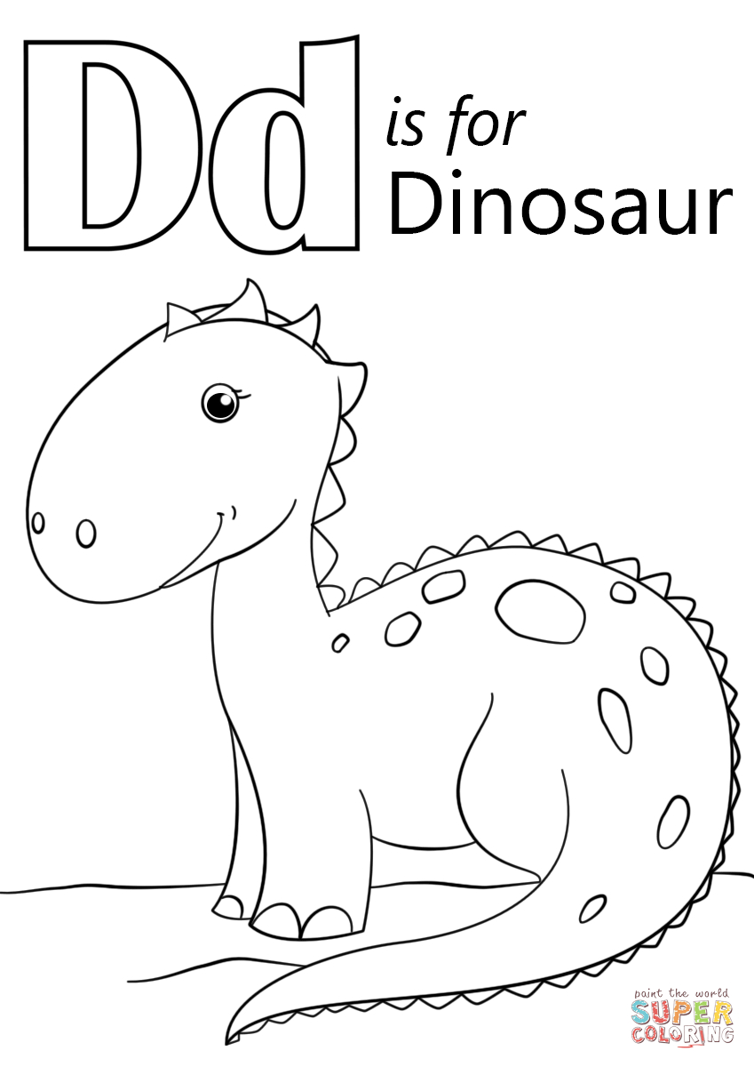Letter D Is For Dinosaur Coloring Page | Free Printable Coloring Pages - Free Printable Dinosaur Coloring Pages