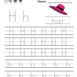 Letter H Writing Practice Worksheet   Free Kindergarten English   Free Printable Worksheets Handwriting Practice