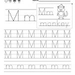 Letter M Writing Practice Worksheet   Free Kindergarten English   Free Printable Handwriting Sheets For Kindergarten