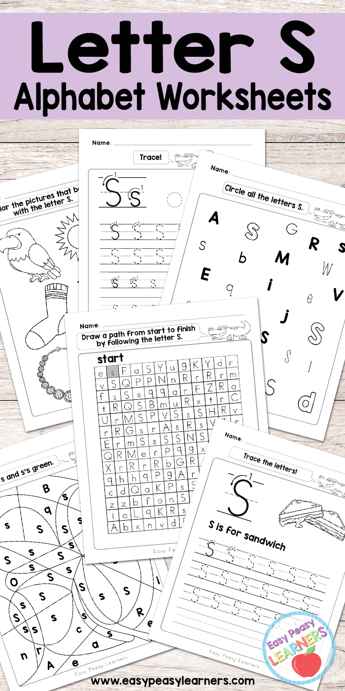 Letter S Worksheets - Alphabet Series - Easy Peasy Learners - Free Printable Letter Worksheets