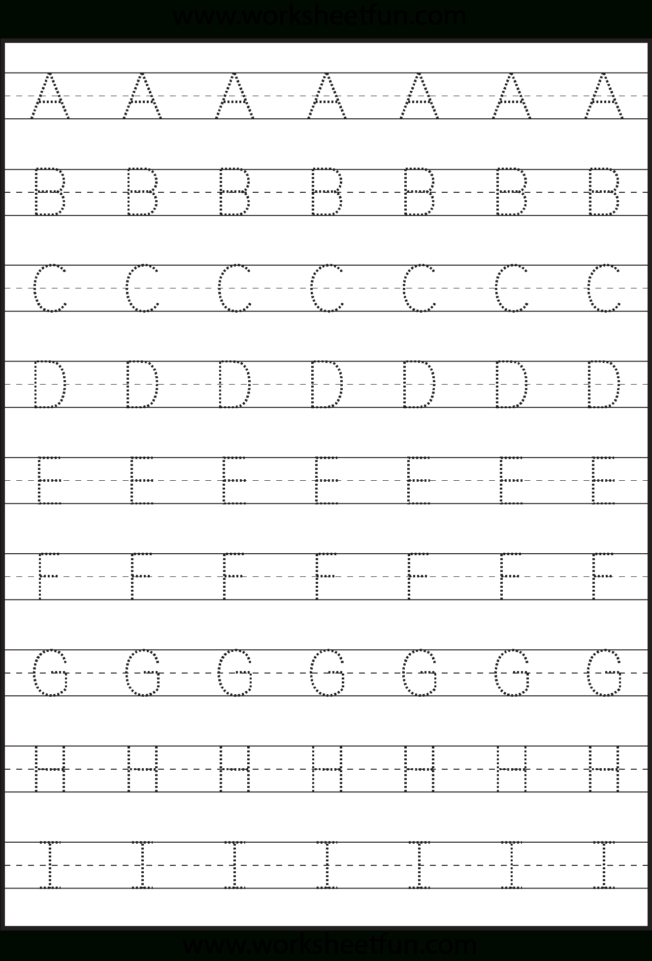 Letter Tracing - 3 Worksheets | Kindergarten Worksheets | Letter - Free Printable Alphabet Tracing Worksheets