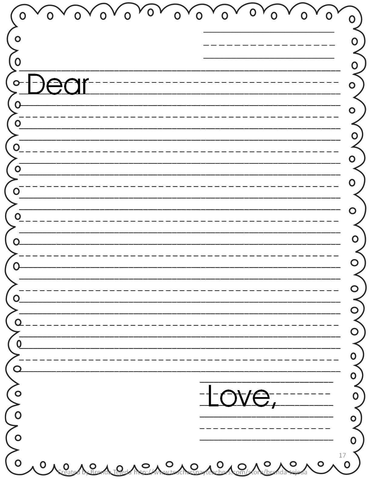 Free Printable Letter Writing Templates