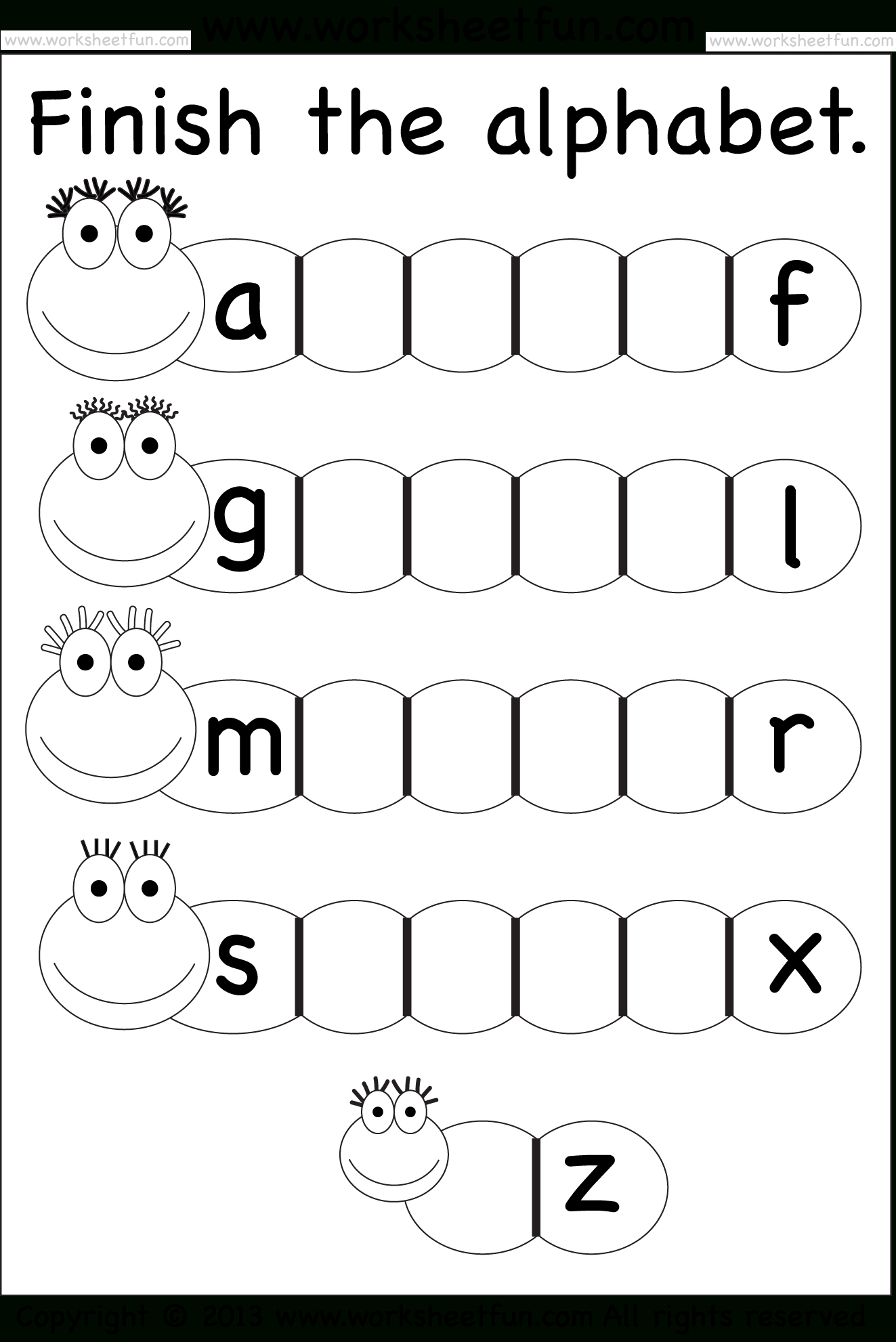 Letters -Missing Letters / Free Printable Worksheets – Worksheetfun - Free Printable Worksheets For Kg1