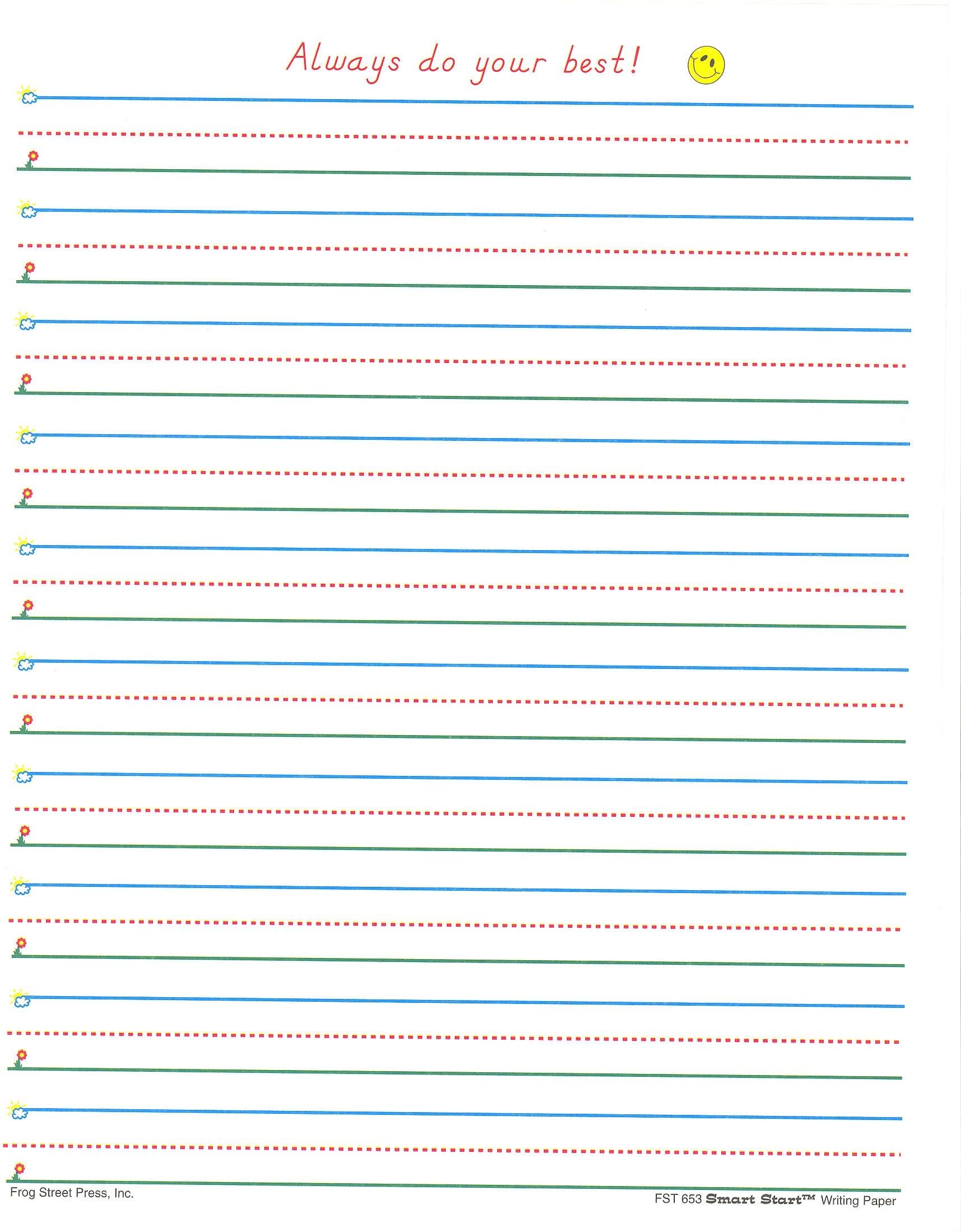 Lined Paper Writing Paper With Lines For Kindergarten Clip Art - Free Printable Kindergarten Lined Paper Template