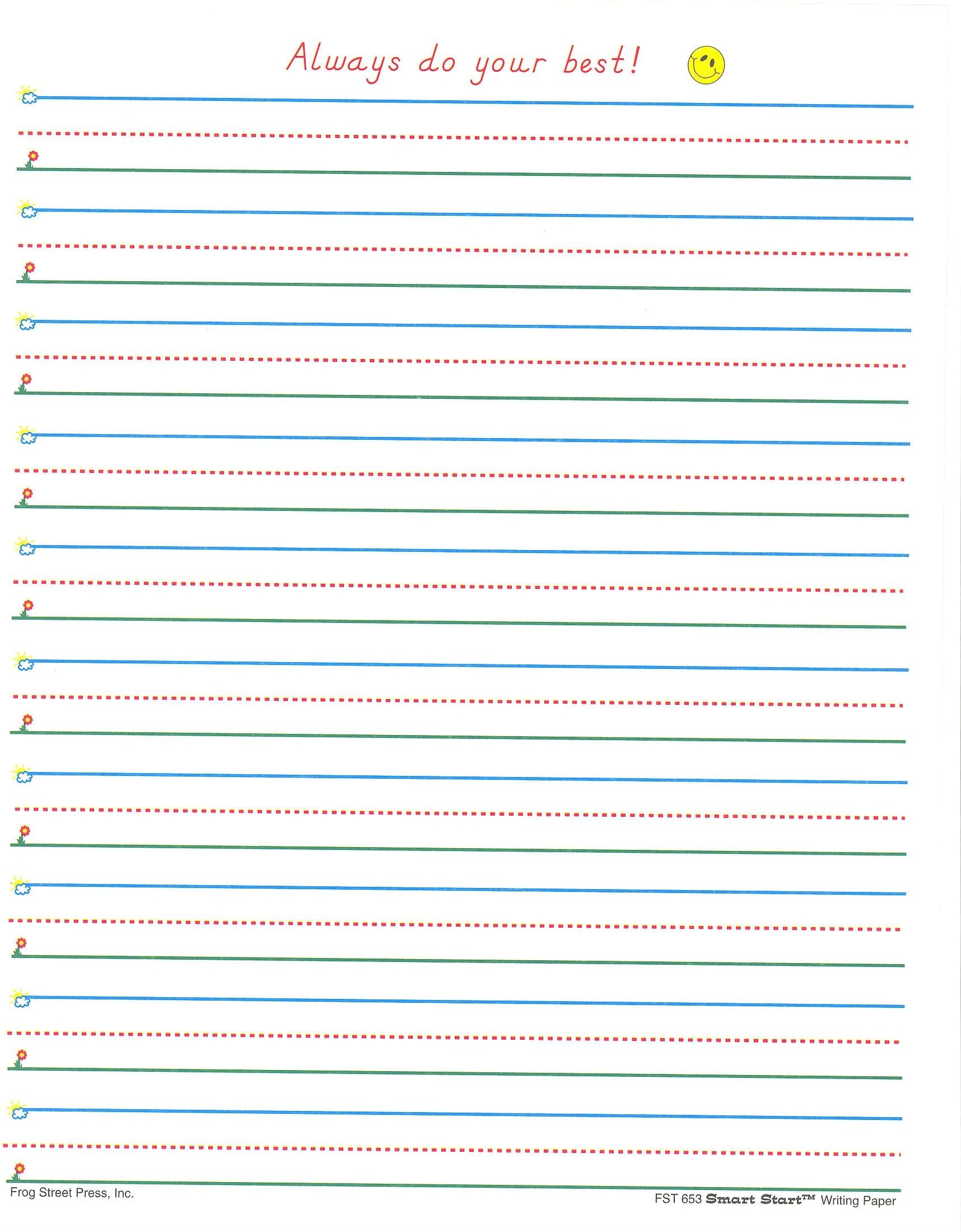 Free Printable Kindergarten Lined Paper Template Free Printable