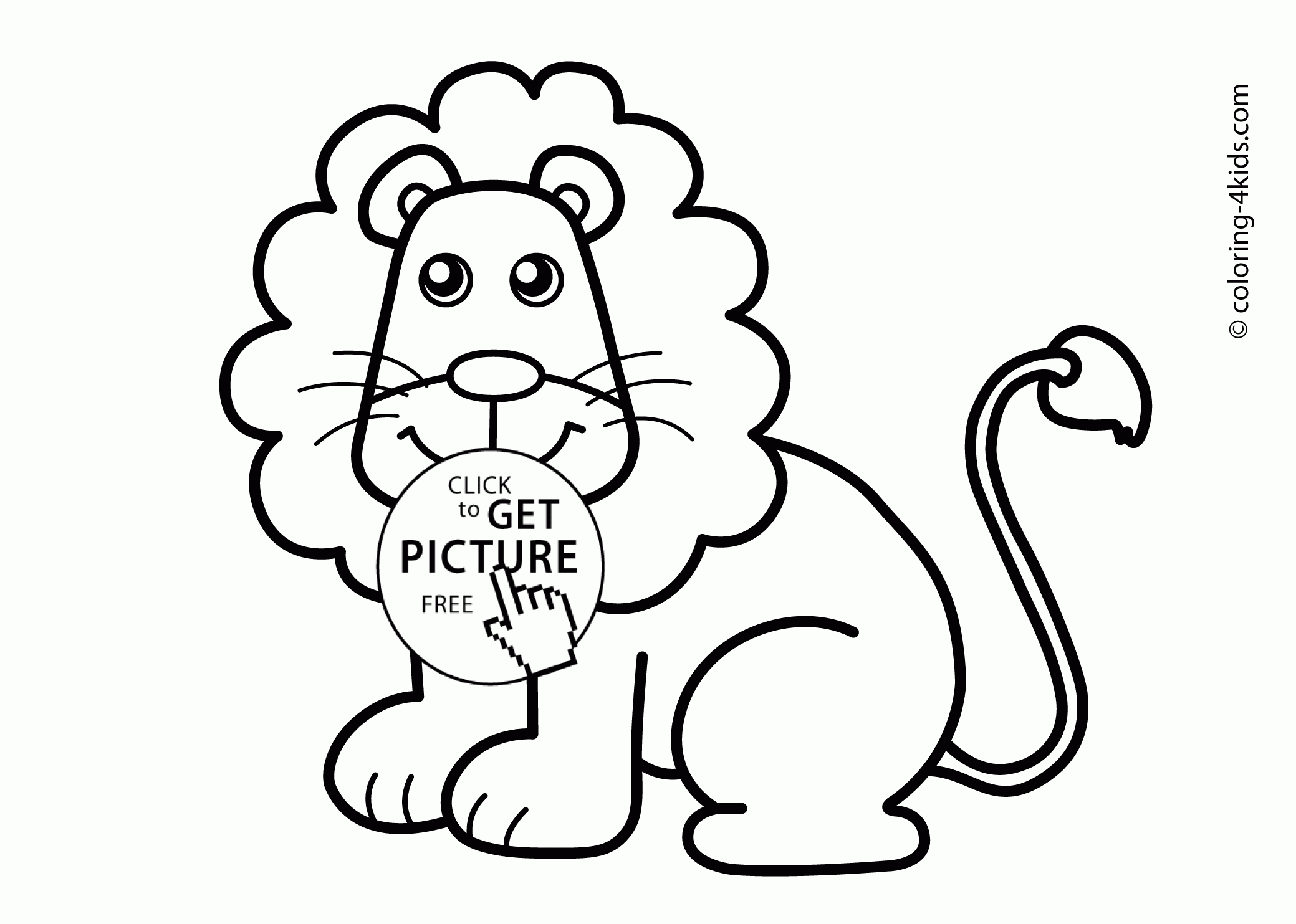 Lion Animals Coloring Pages For Kids, Printable Free - Free Printable Picture Of A Lion
