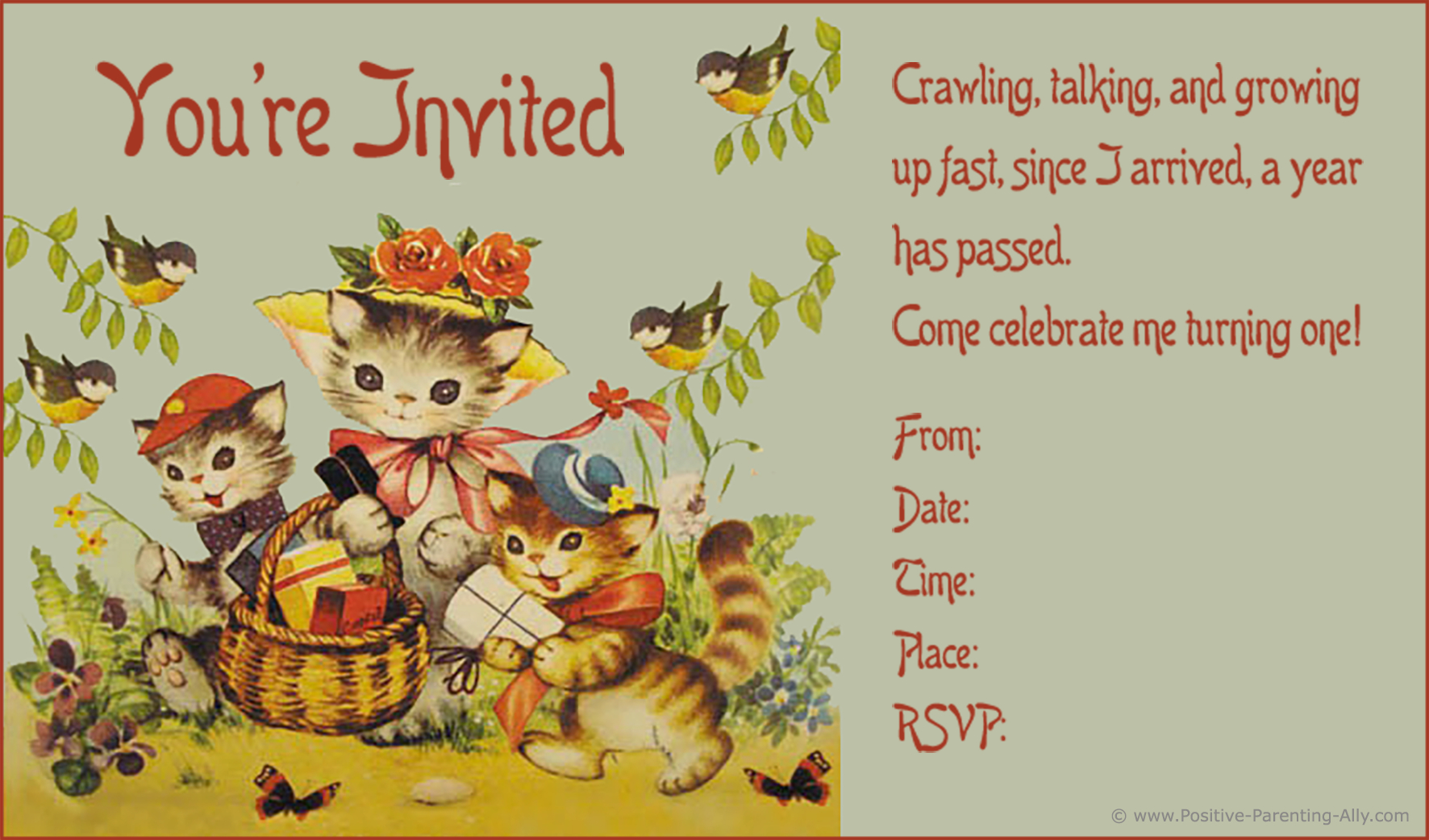 Lots Of First Birthday Party Invitations: Free And Printable - Jungle Theme Birthday Invitations Free Printable