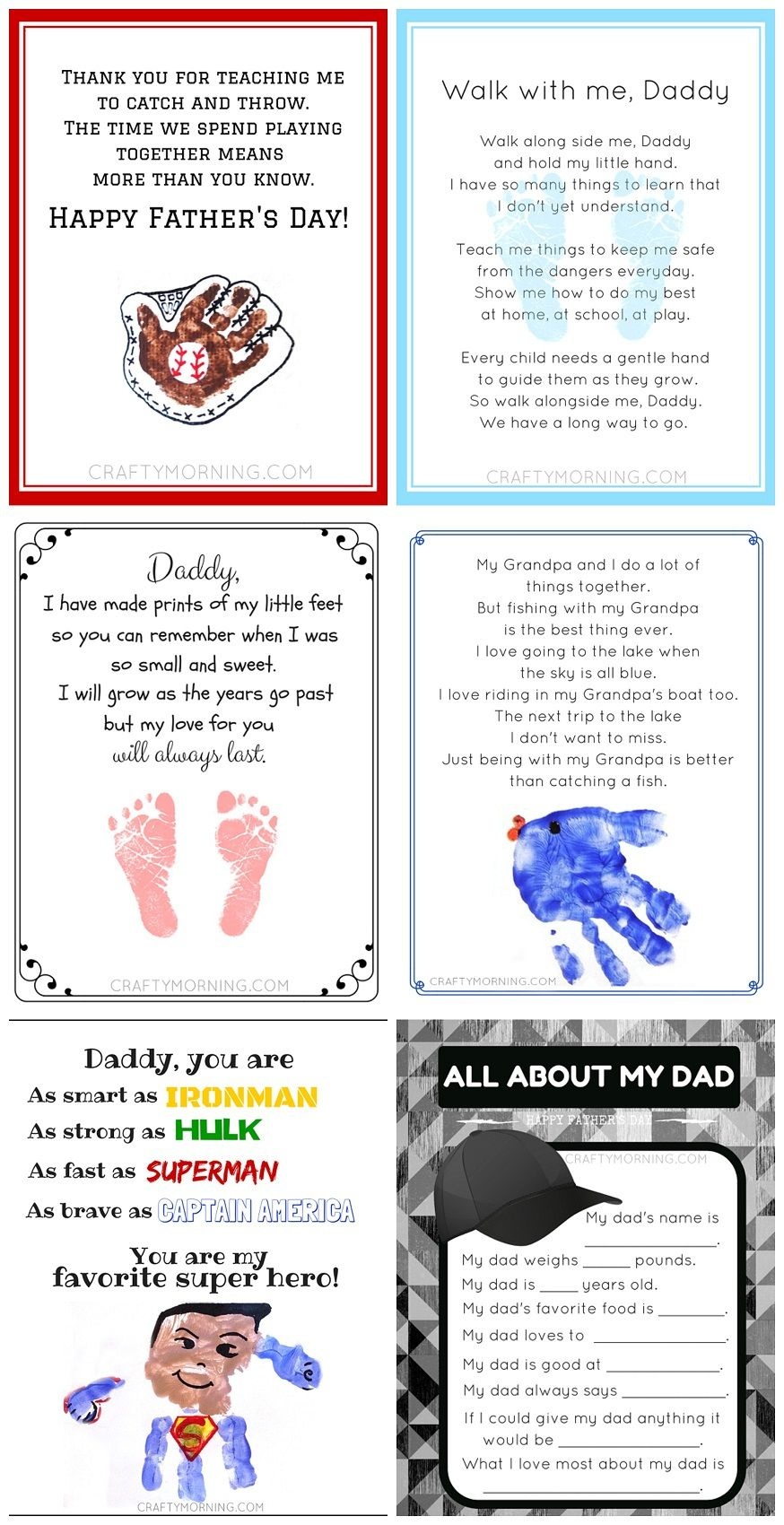 Lots Of Free Father&amp;#039;s Day Printables For The Kids To Make Dad Or - Free Printable Fathers Day Poems For Preschoolers