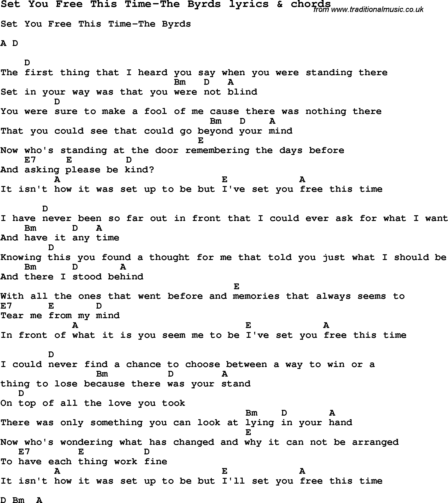 Printable Lyrics