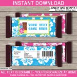 Luau Hershey Candy Bar Wrappers | Personalized Candy Bars   Free Printable Candy Bar Wrappers