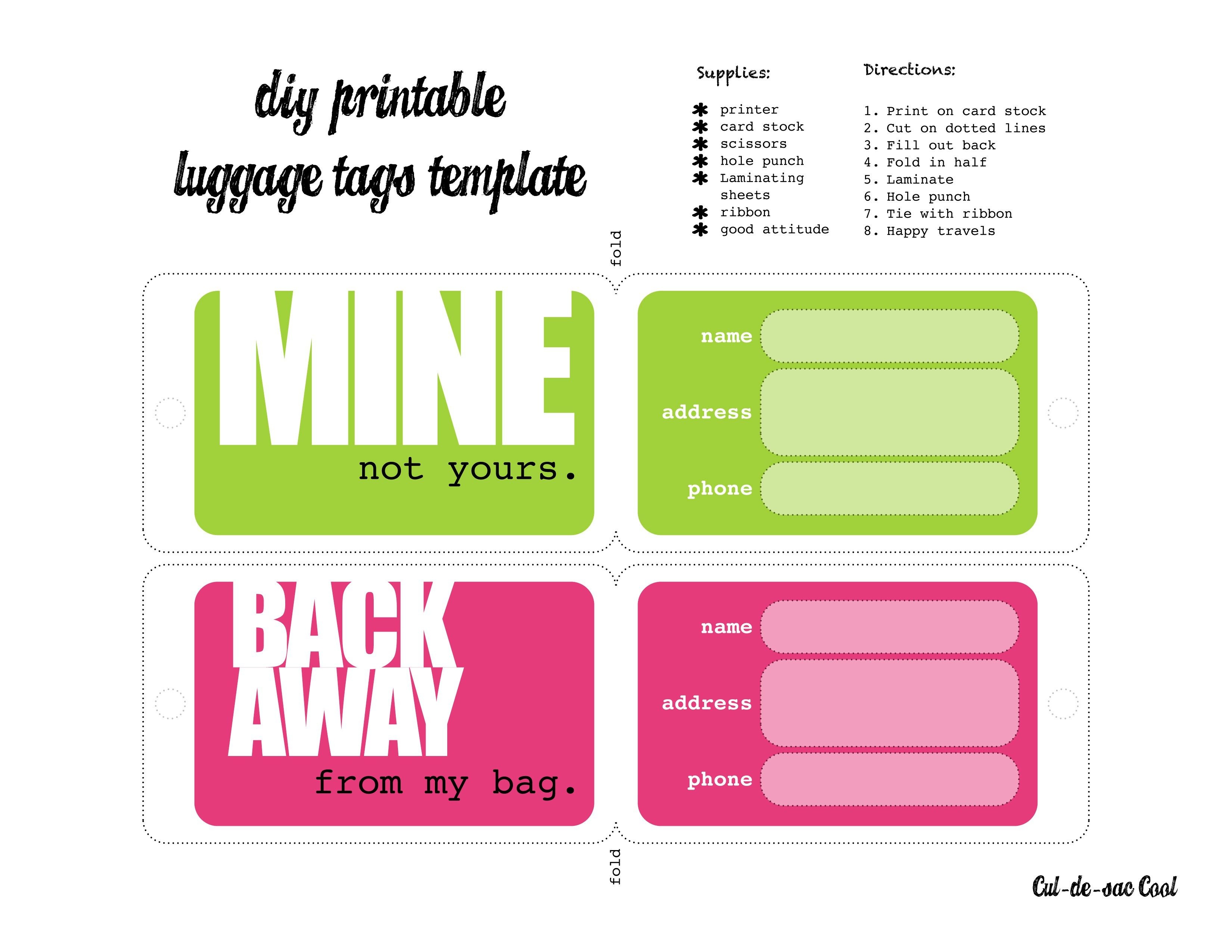 Luggage Tags Template | לונדון | Luggage Tag Template, Funny Luggage - Free Printable Luggage Tags