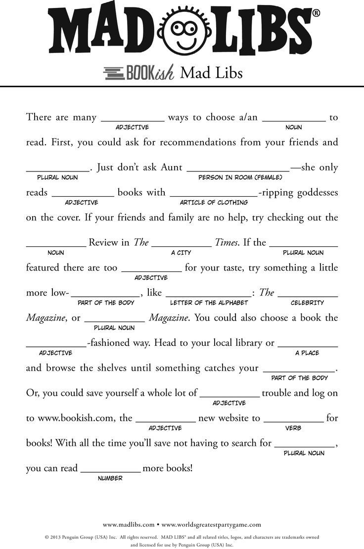 Mad Libs On Pinterest | Mad Libs For Adults, Free Mad Libs And - Free Printable Mad Libs