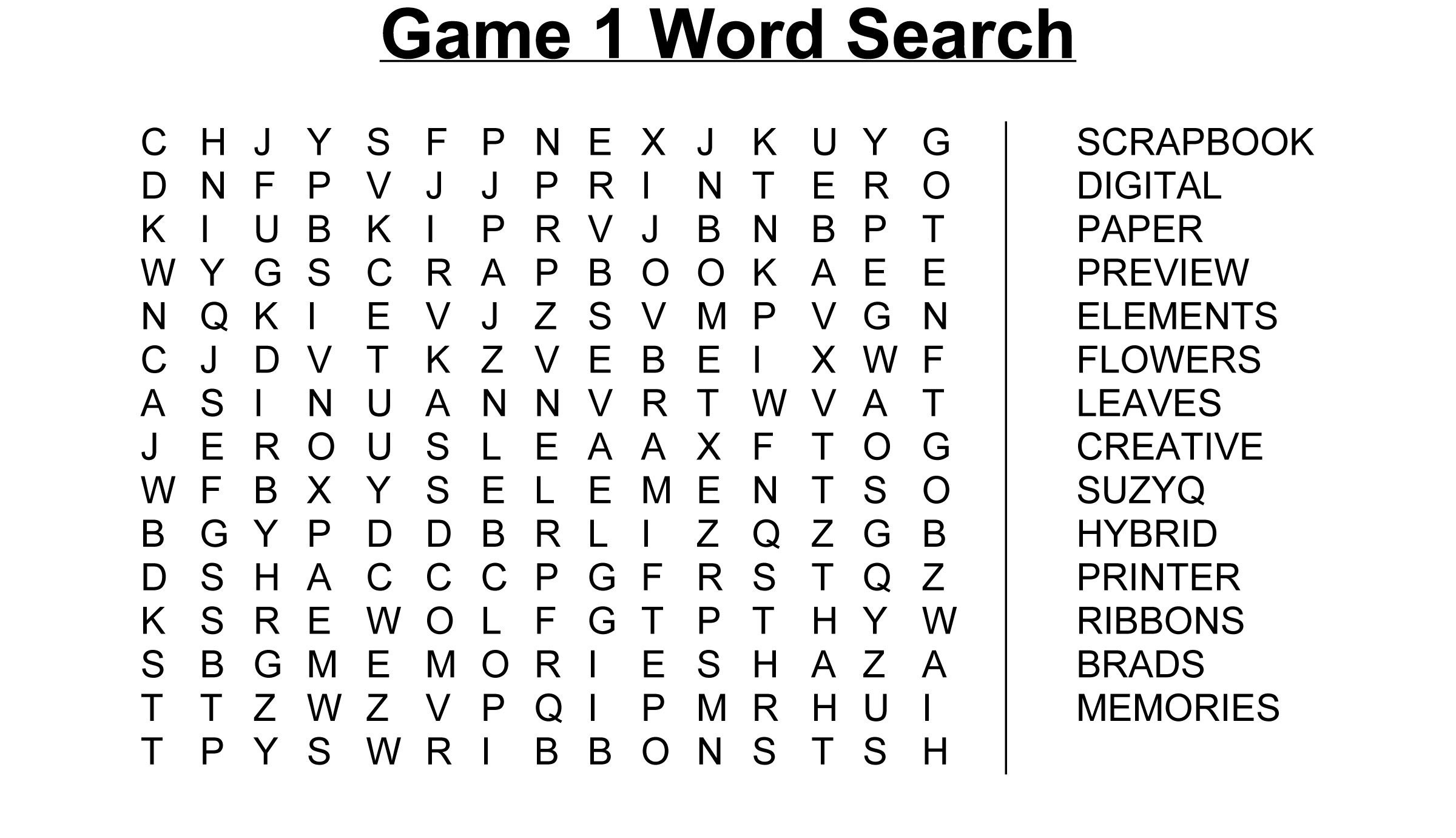 Create My Own Free Printable Word Search