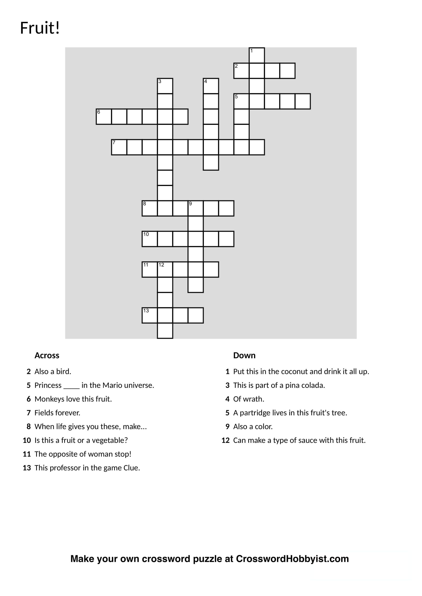 Free Crossword Puzzle Maker Printable Free Printable