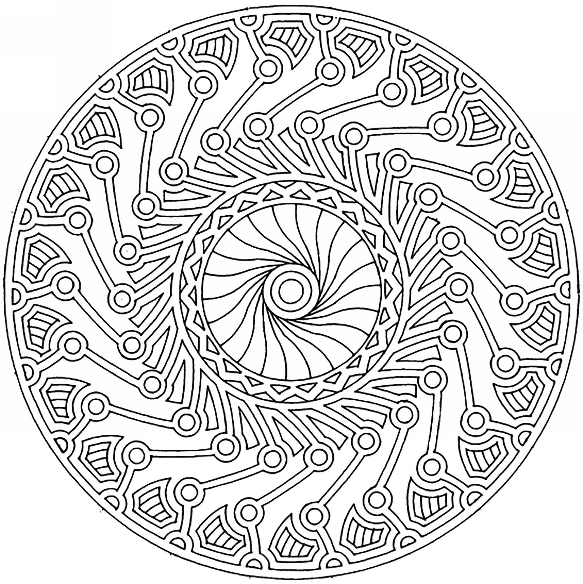 Mandala Harmony And Complexity - Difficult Mandalas (For Adults - Free Printable Mandala Coloring Pages