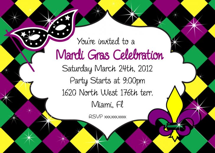 Free Printable Mardi Gras Invitations