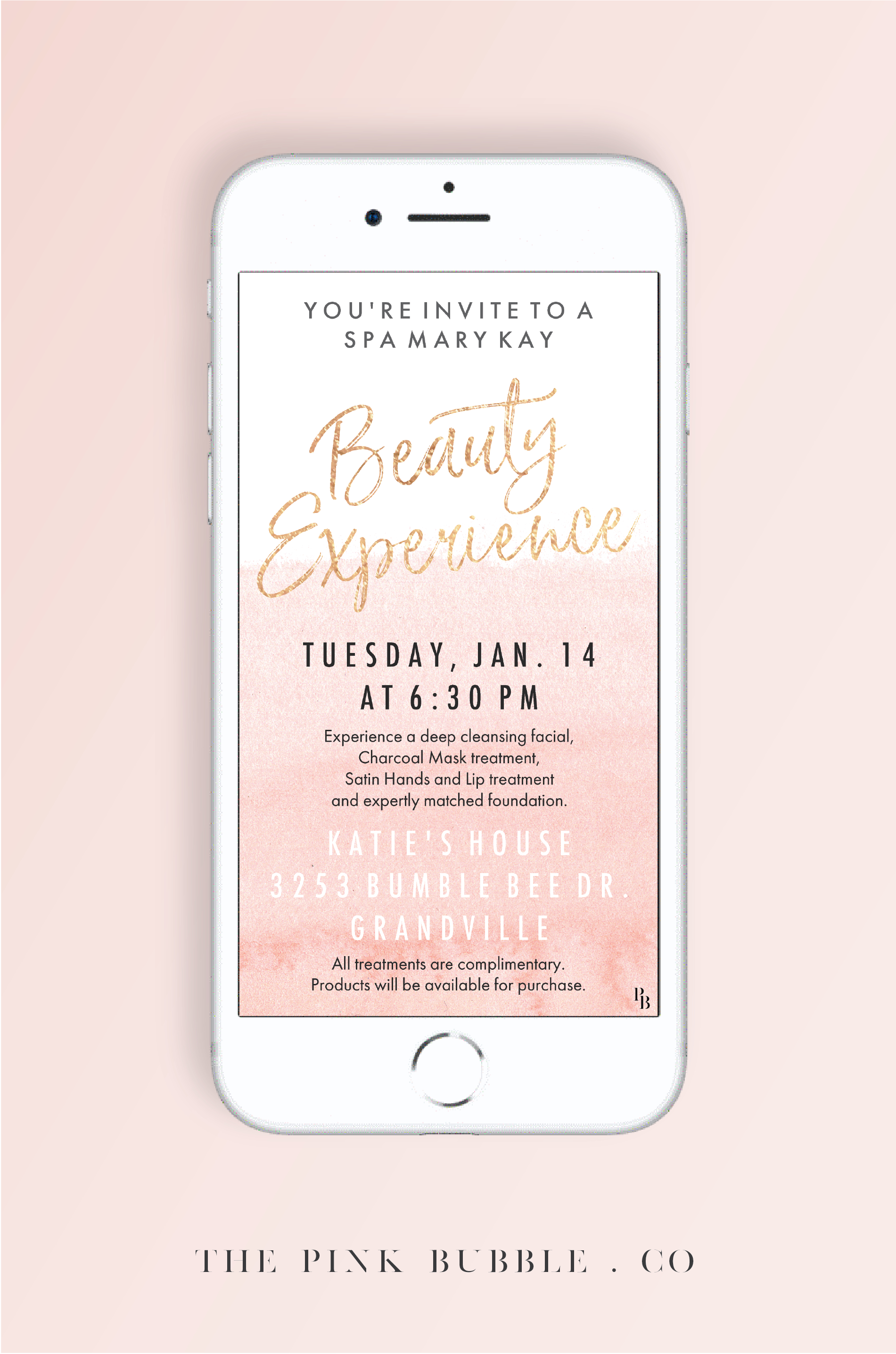 Mary Kay Beauty Experience Social Media Invitation // Www - Mary Kay Invites Printable Free