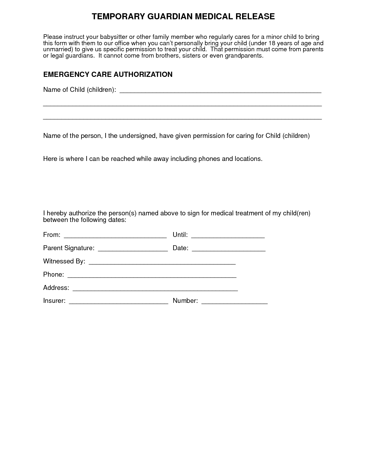 Medical Consent Letter For Grandparents - Tutlin.psstech.co - Free Printable Child Medical Consent Form