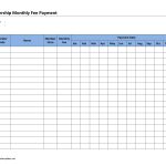 Membership Monthly Fee Payment   Free Printable Monthly Bill Payment Worksheet