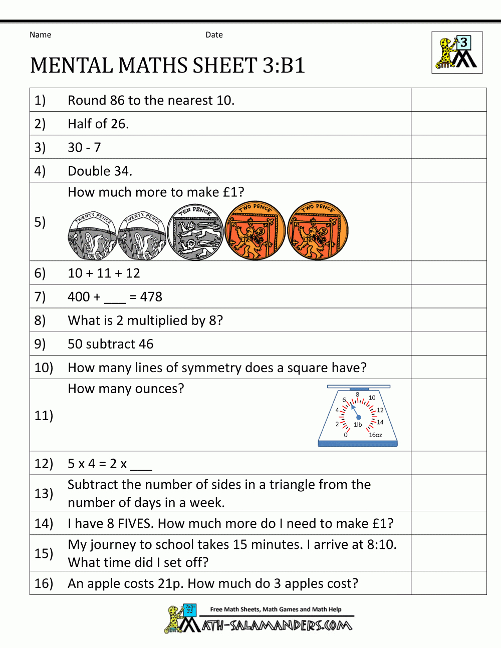 Mental Maths Year 3 Worksheets - Free Printable Abacus Worksheets