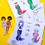 Mermaid Paper Dolls: Printable Template | Adventure In A Box   Free Printable Paper Dolls From Around The World