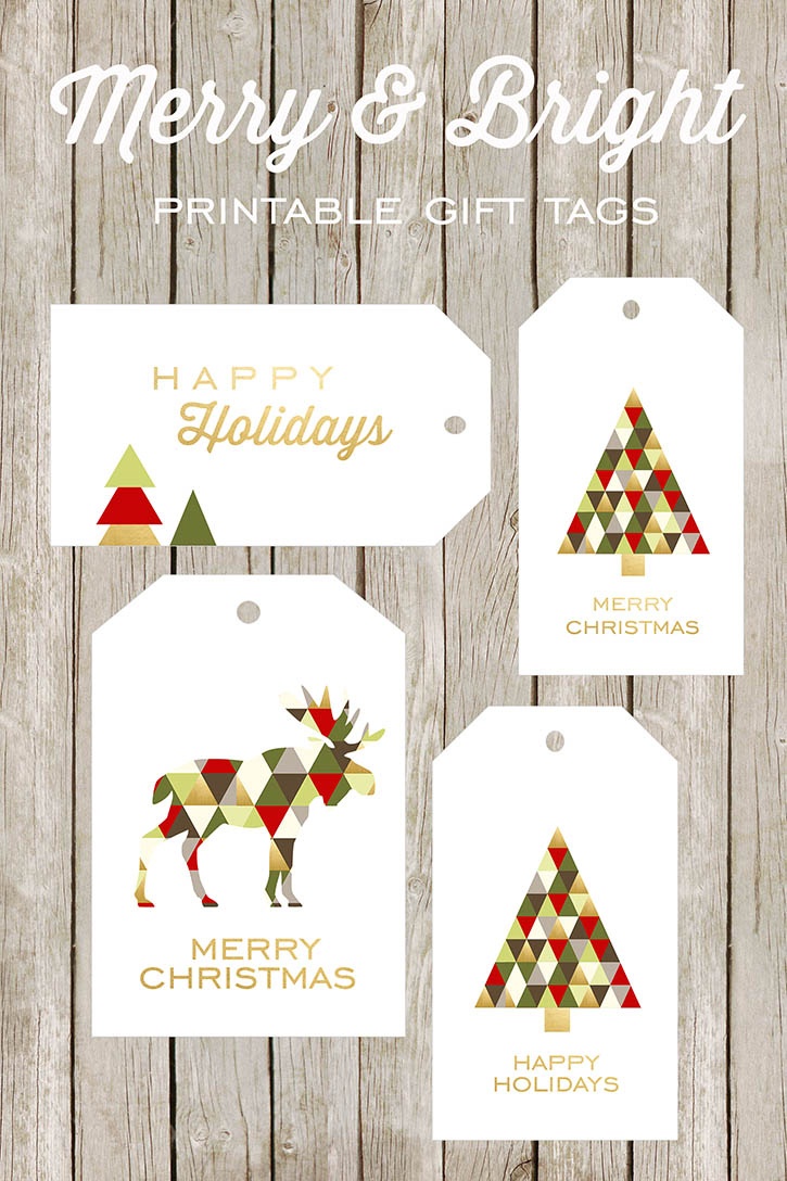 Merry And Bright Printable Gift Tags - Free Printable Happy Holidays Gift Tags