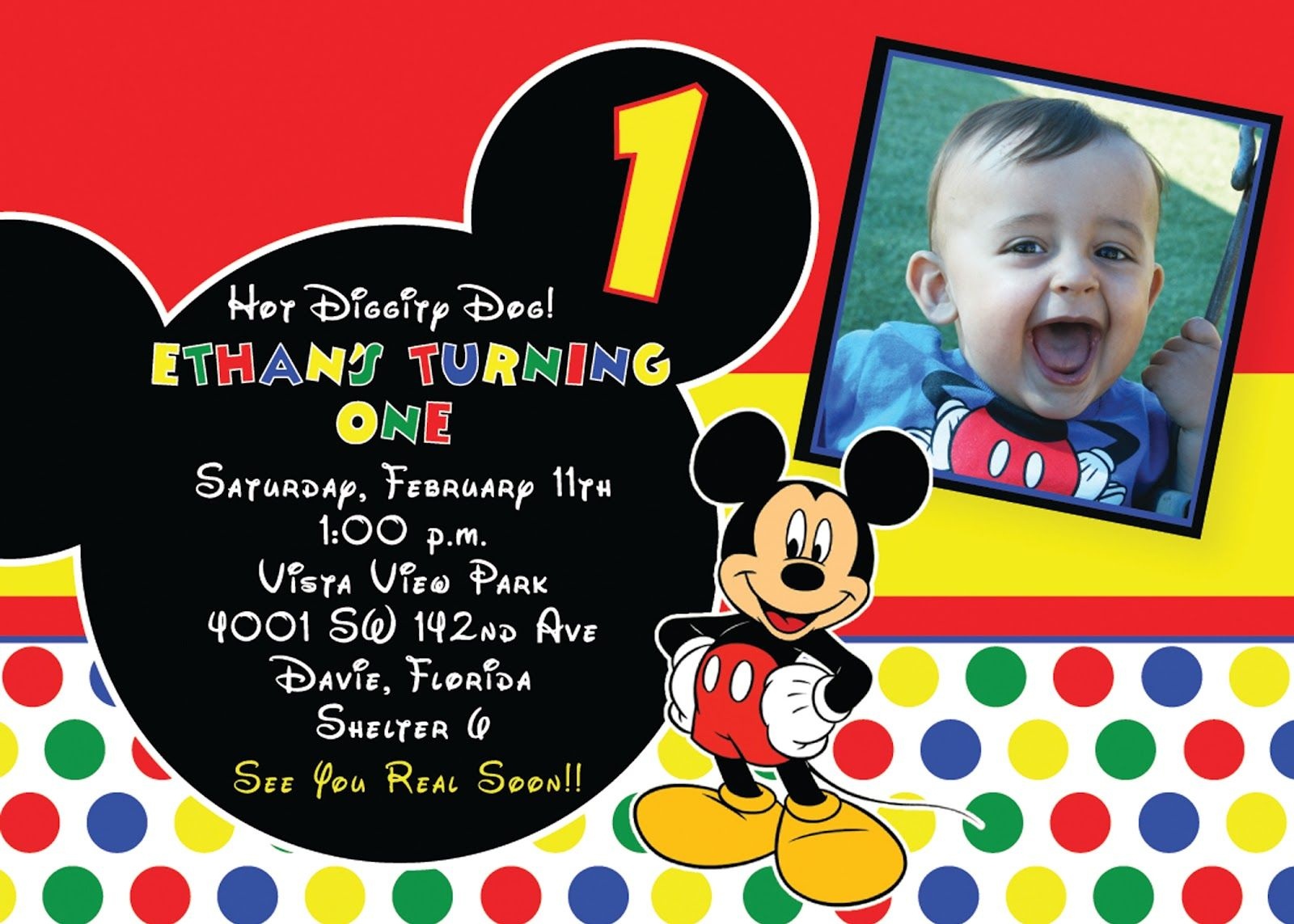 Mickey Mouse 1St Birthday Invitations Ideas | Free Printable - Free Printable Mickey Mouse 1St Birthday Invitations