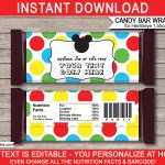 Mickey Mouse Hershey Candy Bar Wrappers | Personalized Candy Bars   Free Printable Birthday Candy Bar Wrappers