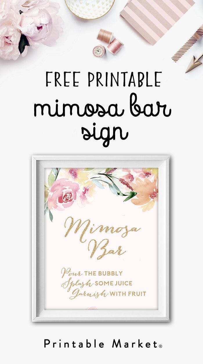 Free Printable Mimosa Bar Sign | Free Printable