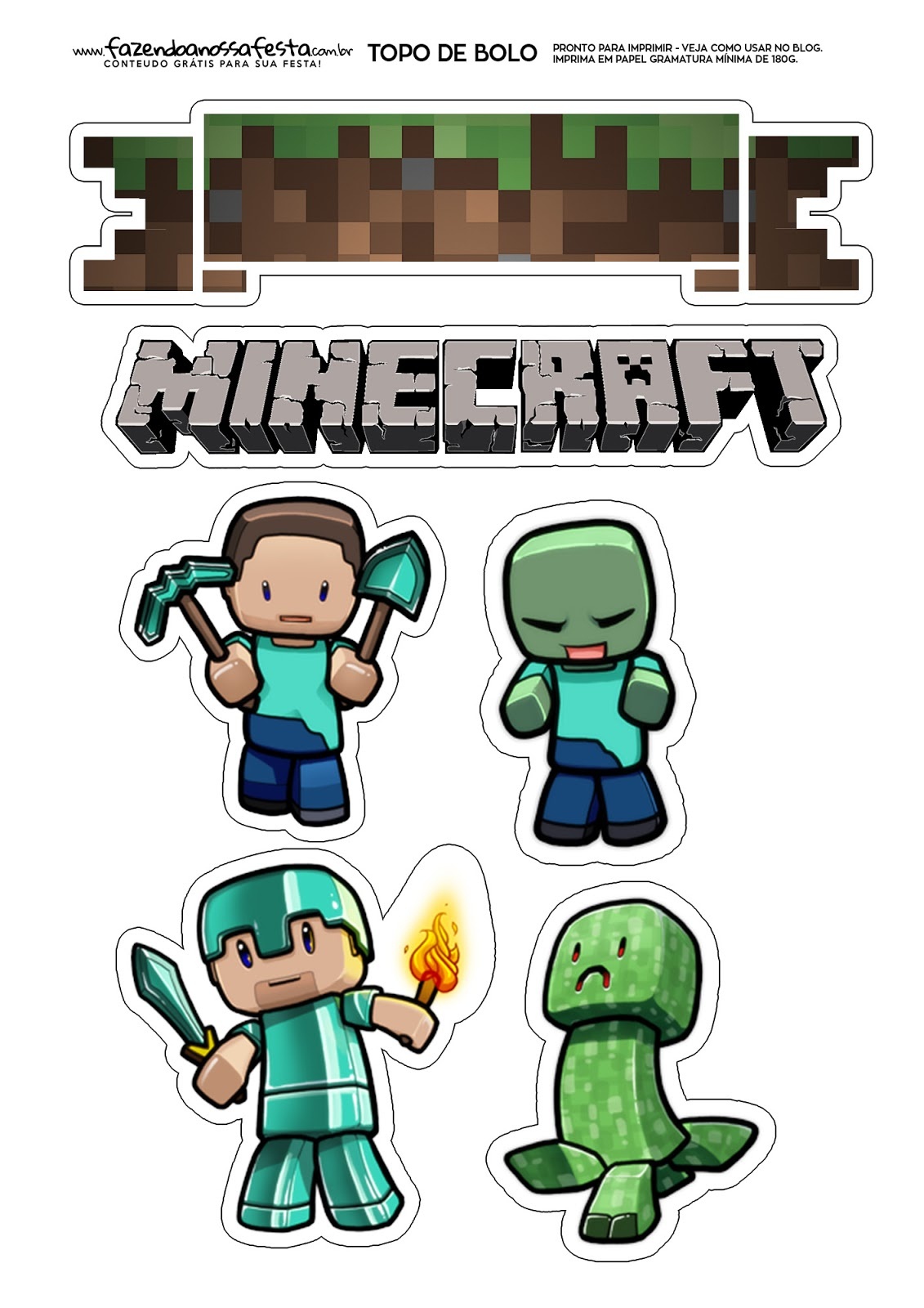 Free Printable Minecraft Cupcake Toppers And Wrappers Free Printable