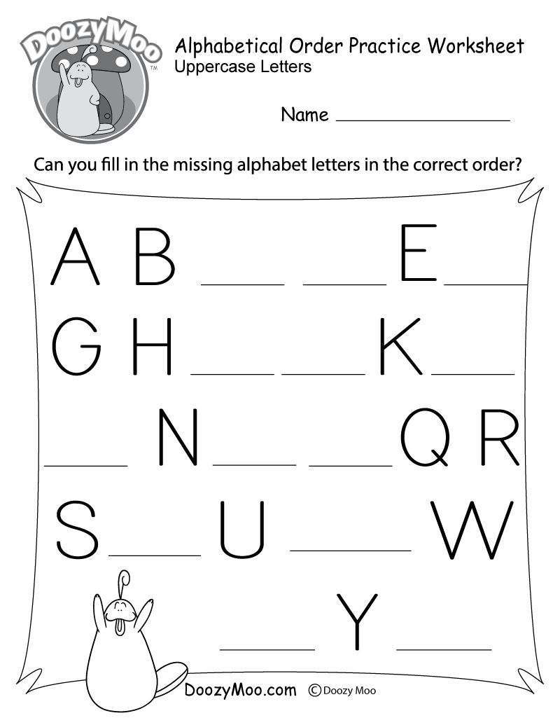 Missing Letter Worksheets (Free Printables) - Doozy Moo - Free Printable Alphabet Worksheets