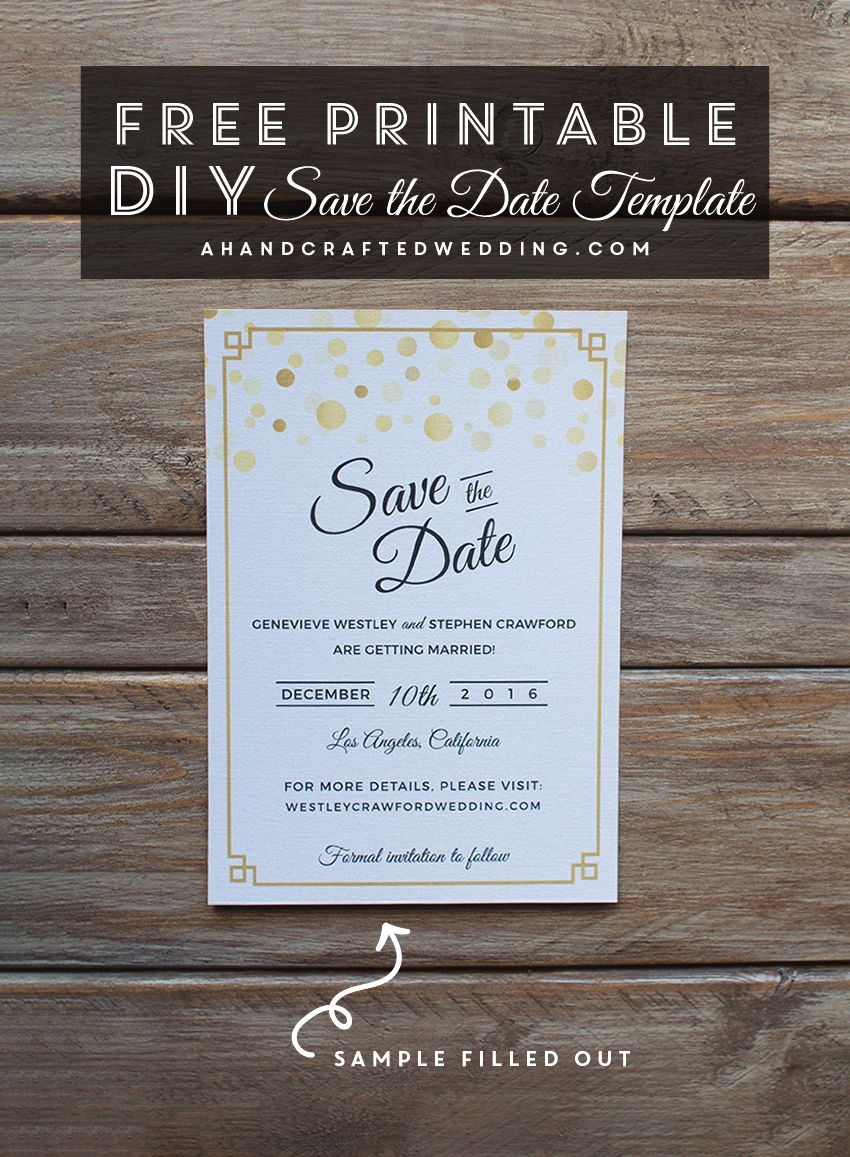 Modern Diy Save The Date Free Printable | | Free Wedding Printables - Free Printable Save The Date Birthday Invitations