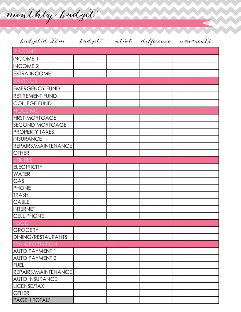 Monthly Home Budget Spreadsheet Easy Worksheet Excel Free Download - Free Printable Monthly Expenses Worksheet