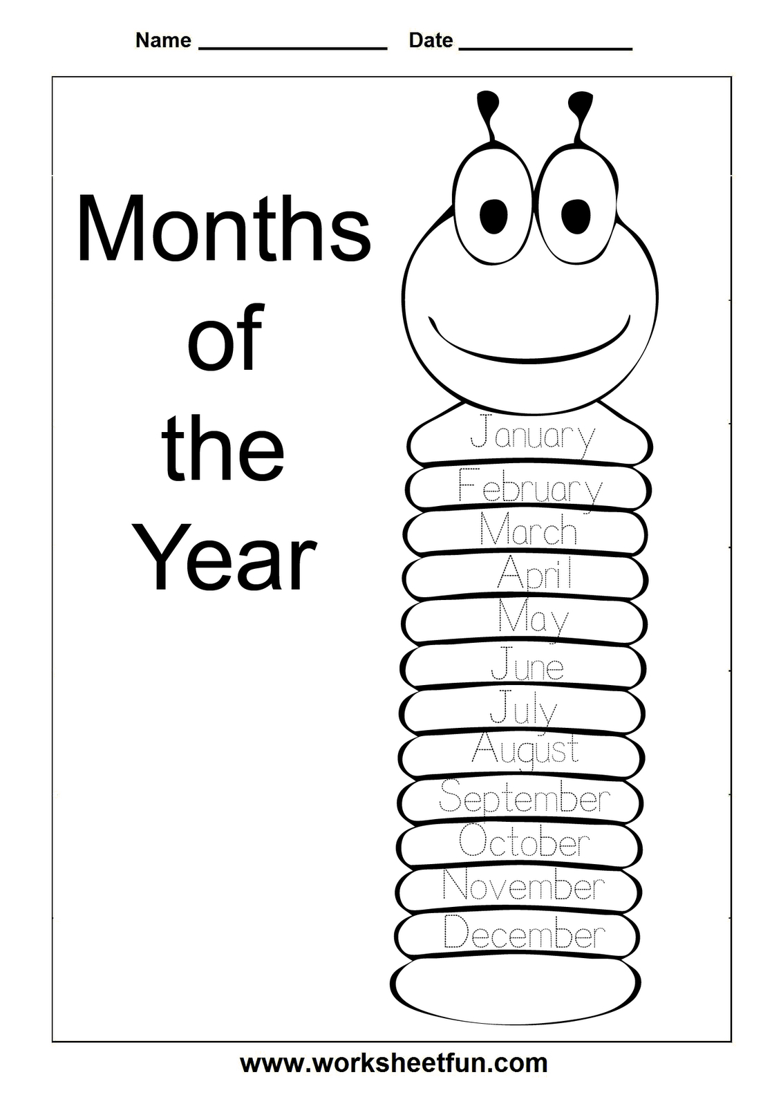 Months Of The Year - Spelling, Tracing And Chart | Teaching - Free Printable Months Of The Year Chart