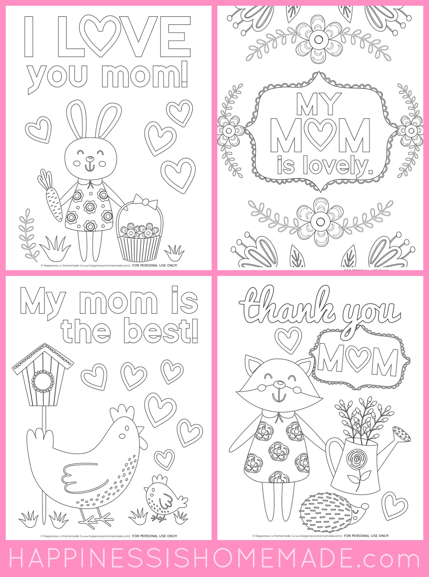 Mother&amp;#039;s Day Coloring Pages - Free Printables - Happiness Is Homemade - Free Printable Mothers Day Coloring Pages
