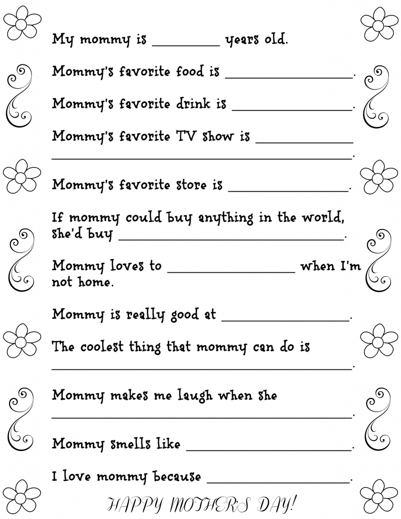 Mother&amp;#039;s Day Questionnaire Free Printable | Fun Money Mom - Free Printable Mothers Day Questions