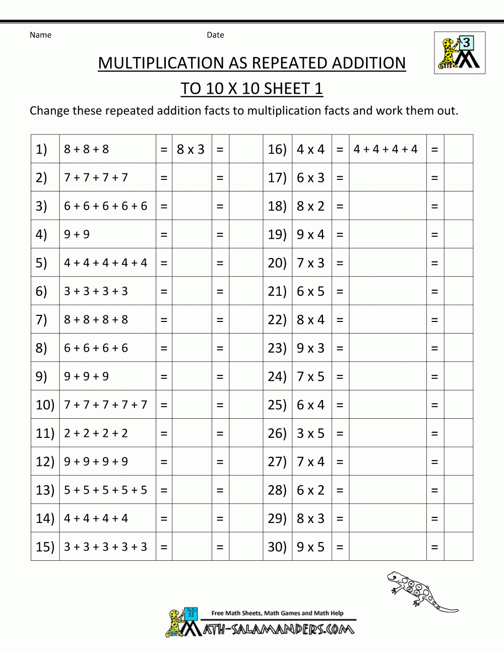 Multiplication Facts Worksheets - Understanding Multiplication To 10X10 - Free Printable Math Worksheets Multiplication Facts