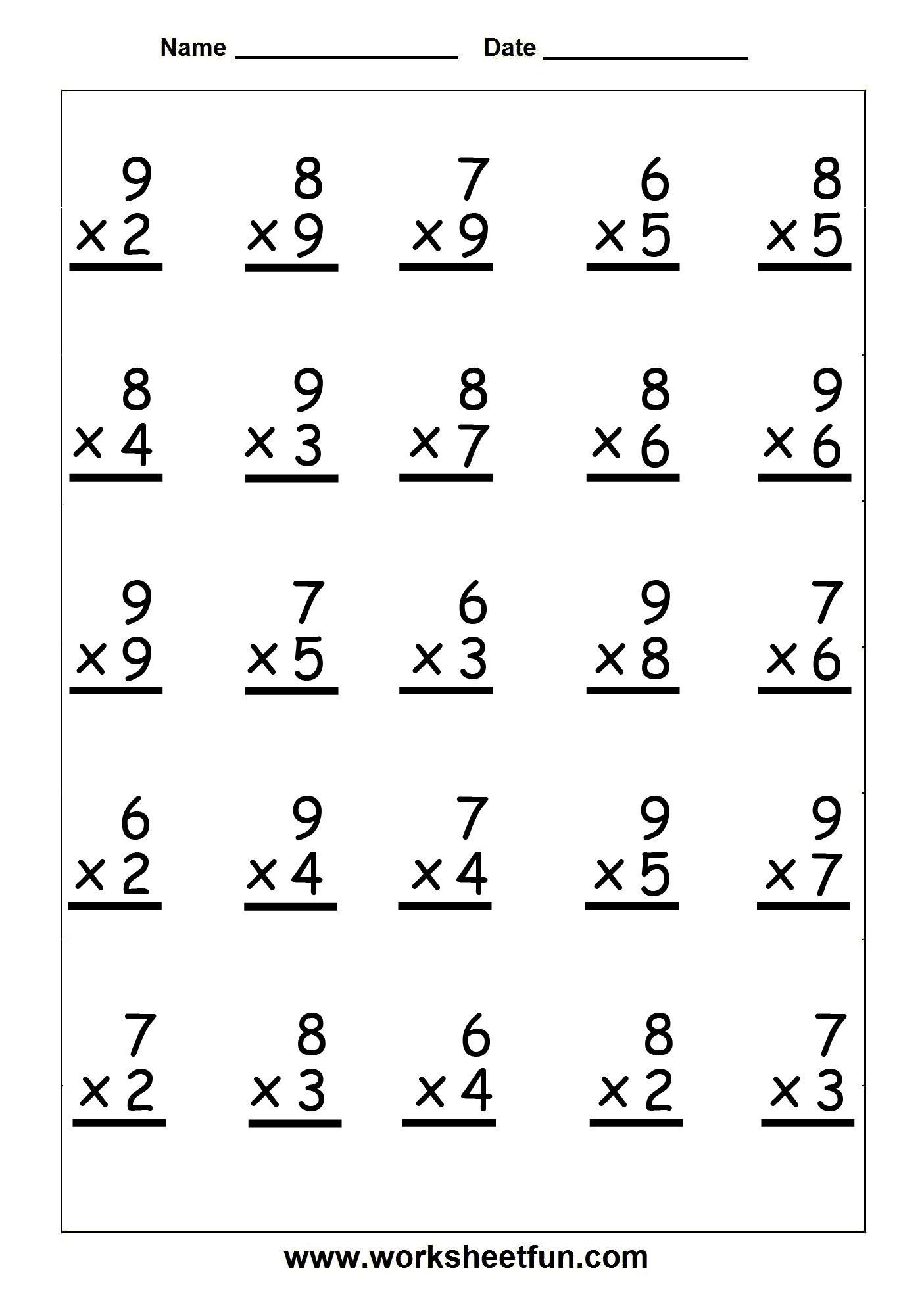 Multiplication Worksheets And Printouts Free Printable Multiplication Worksheets Free Printable