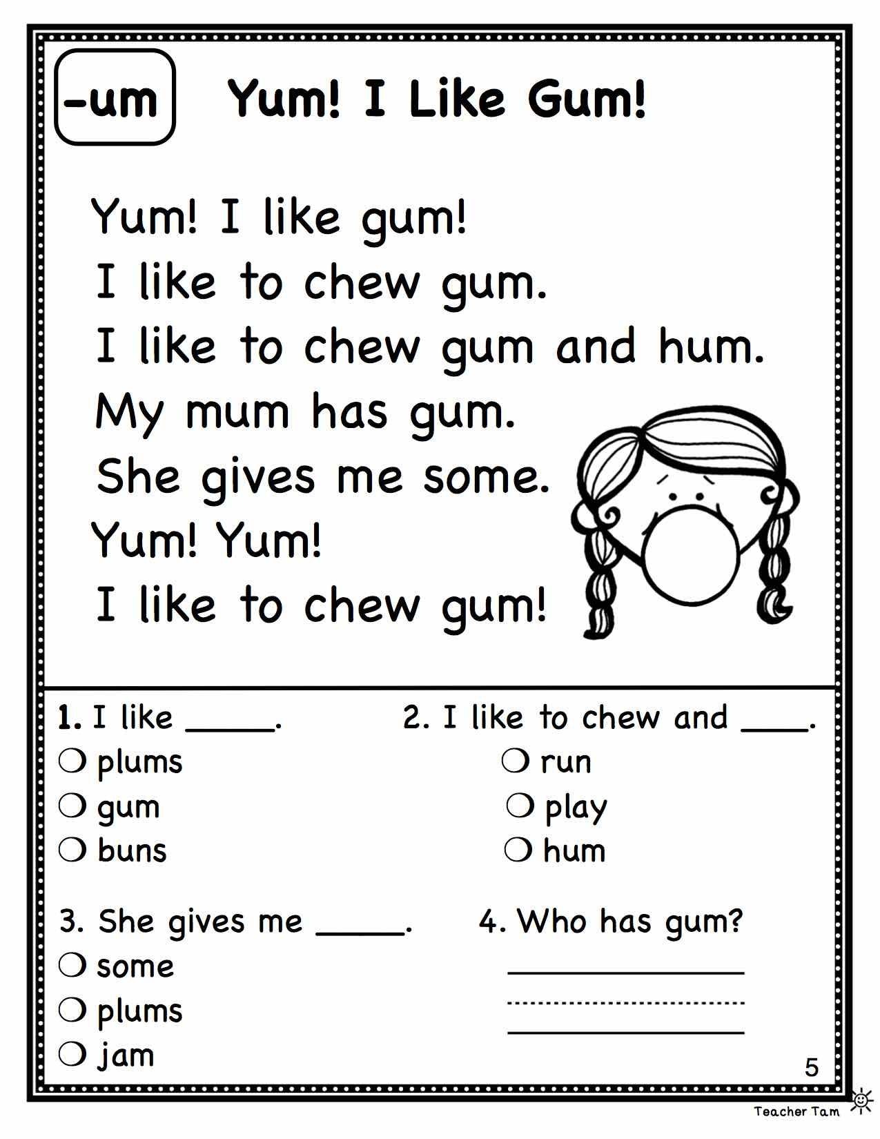 Mum&amp;#039;s Gone To Kindergarten. | Windowdan - Free Printable Worksheets For 1St Grade Language Arts