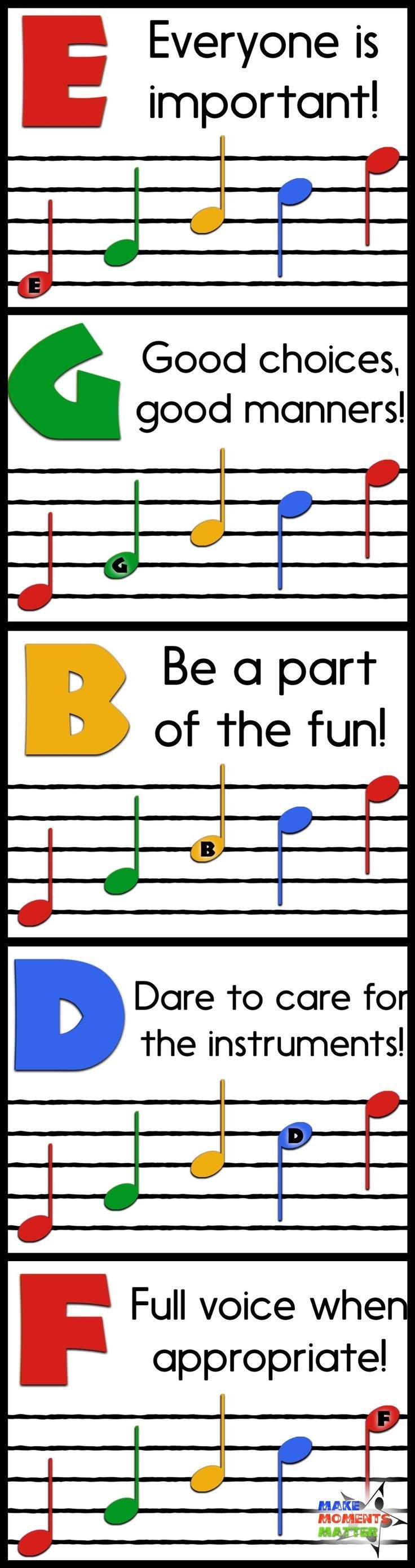 Music Classroom Rules Are As Easy As Egbdf! - Free Classroom Rules - Free Printable Music Posters