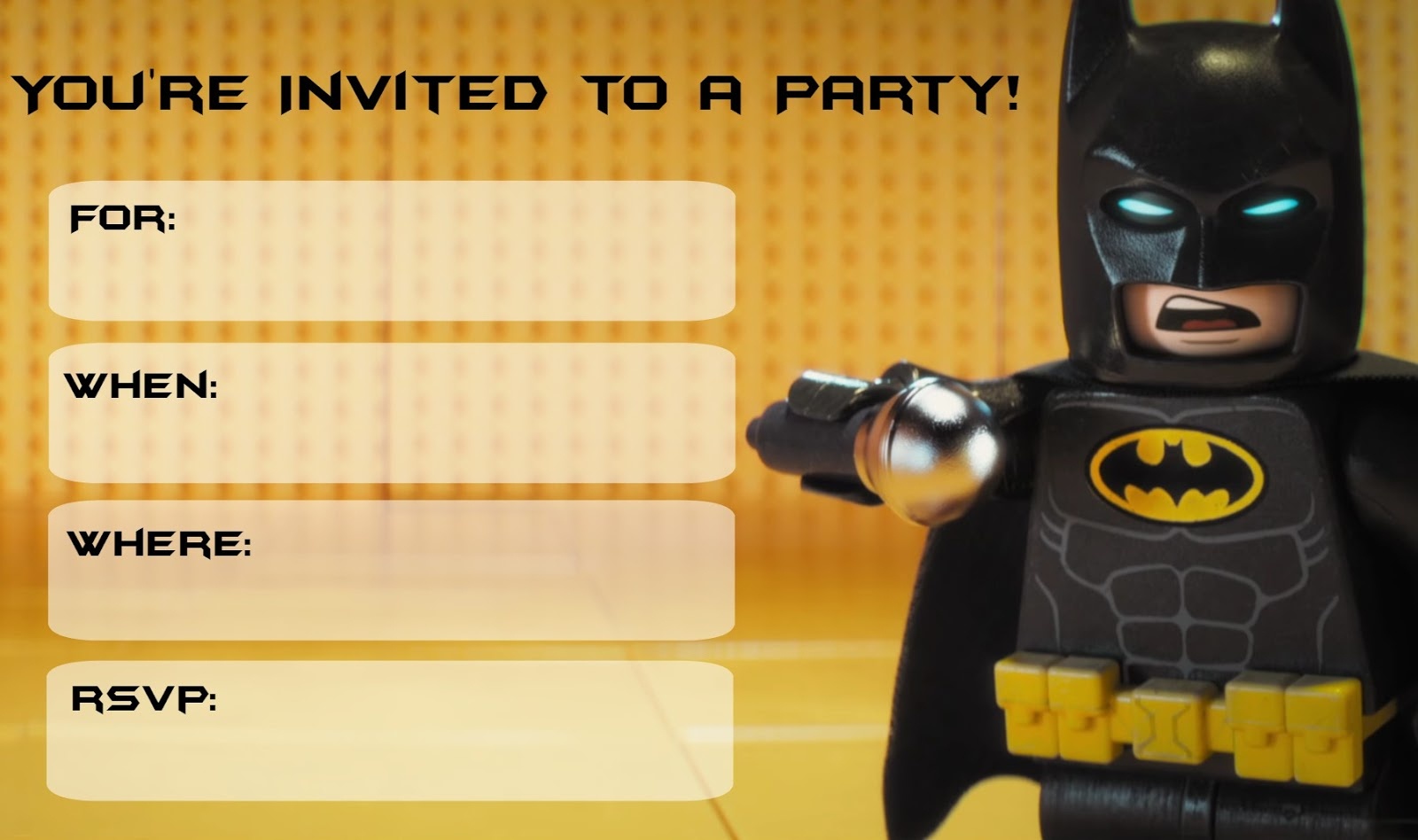 Musings Of An Average Mom: Lego Batman Movie Party Invitations - Lego Batman Invitations Free Printable