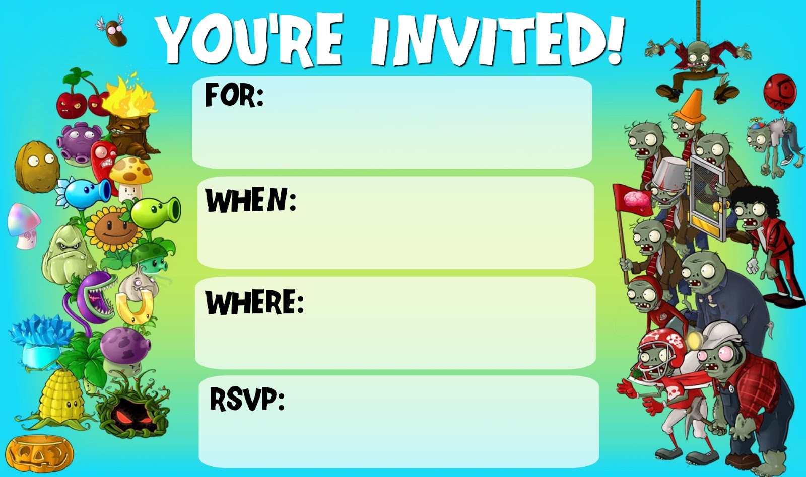 Plants Vs Zombies Free Printable Invitations Free Printable