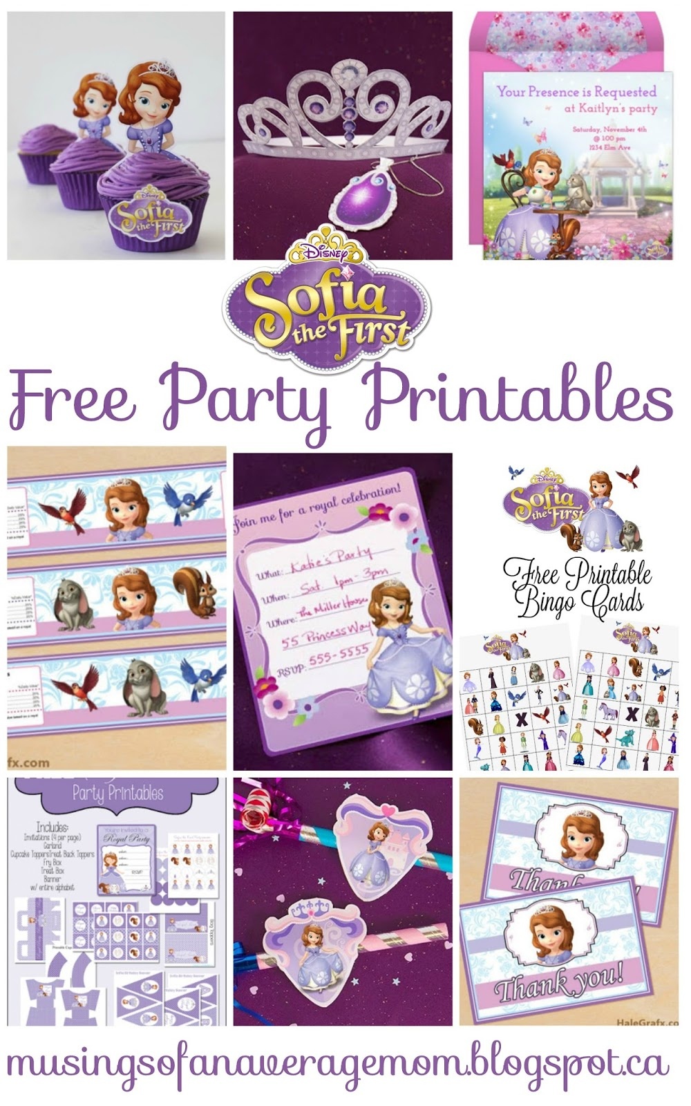 Musings Of An Average Mom: Sofia The First - Party Printables - Sofia The First Cupcake Toppers Free Printable